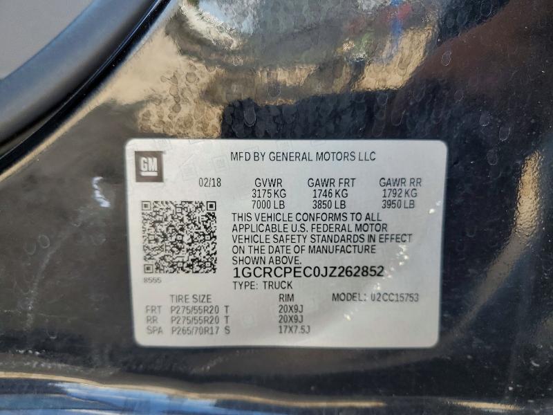 Продаж на аукціоні авто 2018 Chevrolet Silverado, vin: 1GCRCPEC0JZ262852, номер лоту: 64359206