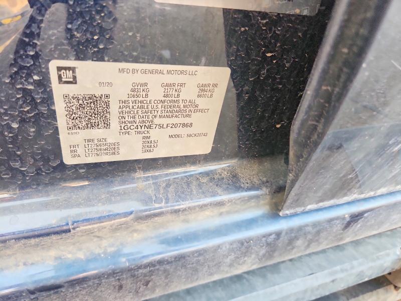 Auction sale of the 2020 Chevrolet Silverado, vin: 1GC4YNE75LF207868, lot number: 63782886