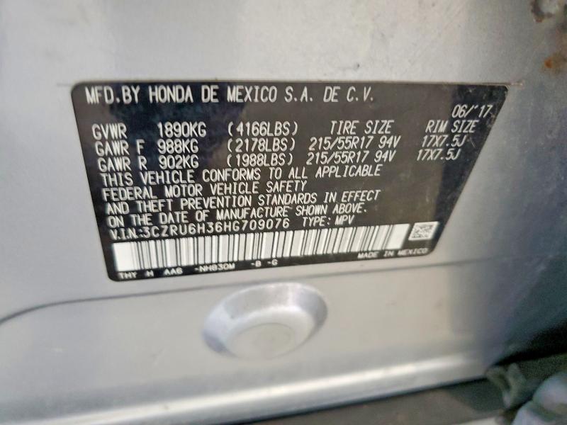 Продажа на аукционе авто 2017 Honda Hr-v, vin: 3CZRU6H36HG709076, номер лота: 70582126