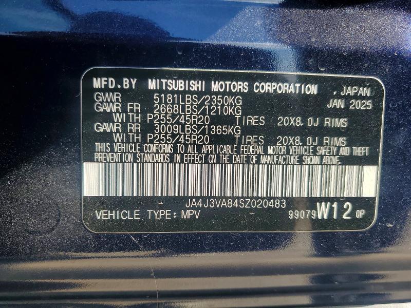 Aukcja sprzedaży 2025 Mitsubishi Outlander, vin: JA4J3VA84SZ020483, numer aukcji: 65989236