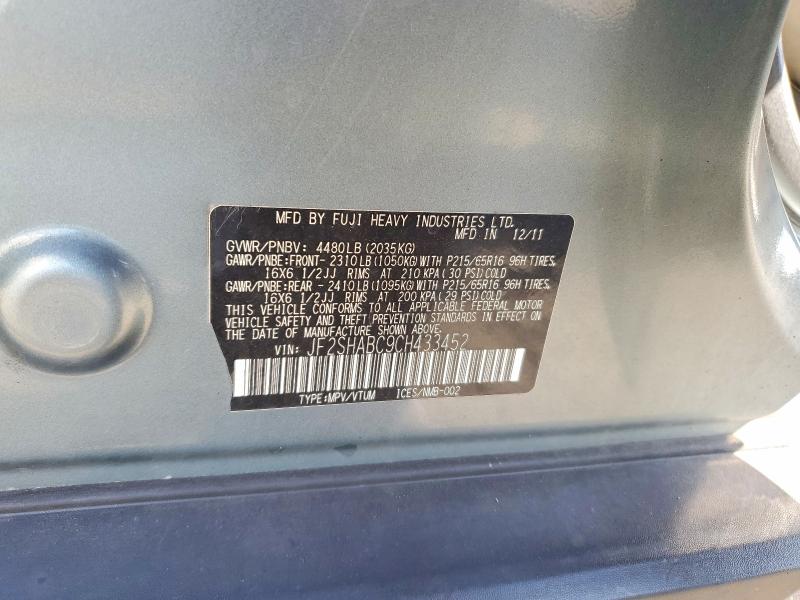 Aukcja sprzedaży 2012 Subaru Forester, vin: JF2SHABC9CH433452, numer aukcji: 65117546