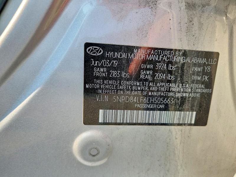 2020 Hyundai Elantra მანქანა იყიდება აუქციონზე, vin: 5NPD84LF6LH505663, აუქციონის ნომერი: 64670106
