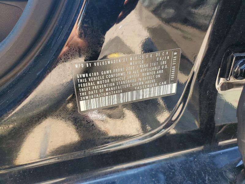 Продажа на аукционе авто 2016 Volkswagen Jetta, vin: 3VW267AJ7GM374486, номер лота: 65872416