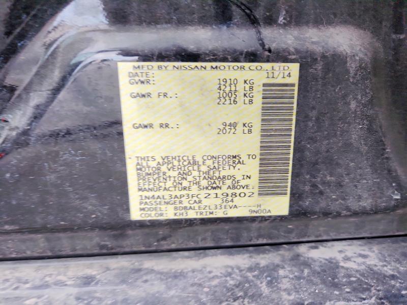 Продаж на аукціоні авто 2015 Nissan Altima, vin: 1N4AL3AP3FC219802, номер лоту: 65867756