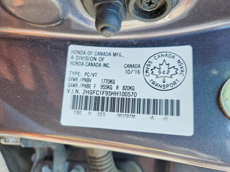 Aukcja sprzedaży 2017 Honda Civic, vin: 2HGFC1F95HH100570, numer aukcji: 63402546
