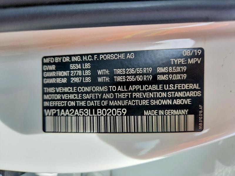 Aukcja sprzedaży 2020 Porsche Macan, vin: WP1AA2A53LLB02059, numer aukcji: 67020246