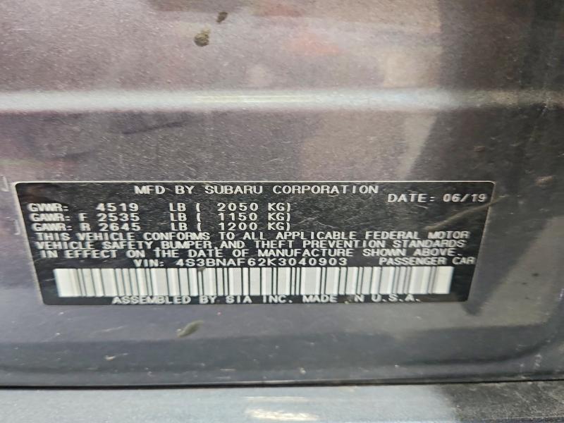 Продаж на аукціоні авто 2019 Subaru Legacy, vin: 4S3BNAF62K3040903, номер лоту: 64315346