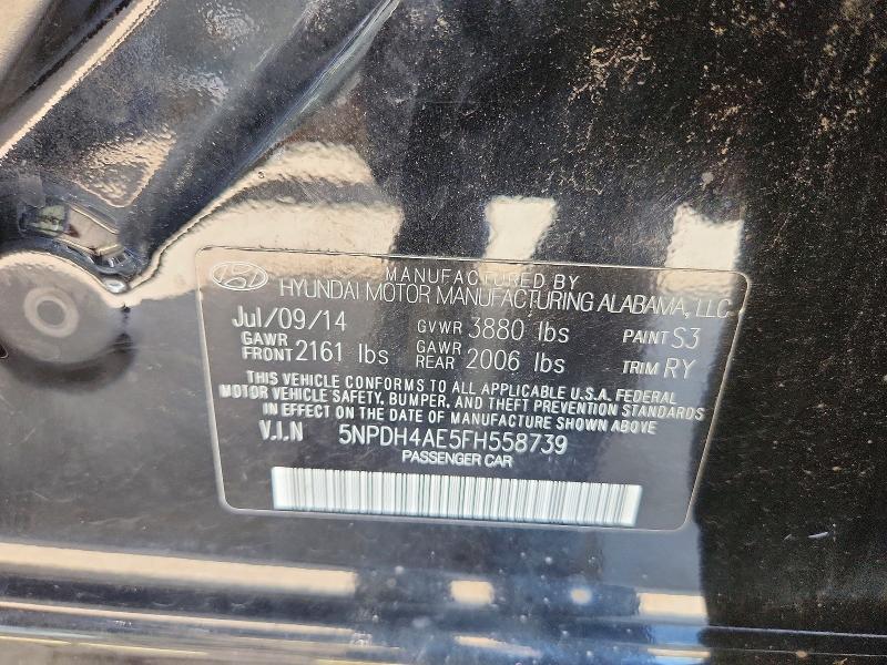 Aukcja sprzedaży 2015 Hyundai Elantra, vin: 5NPDH4AE5FH558739, numer aukcji: 65048056