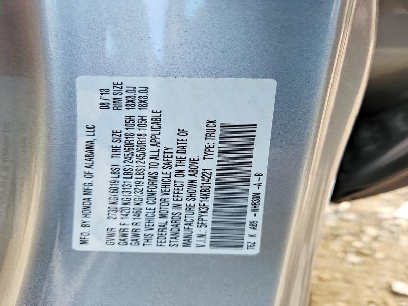 Продаж на аукціоні авто 2019 Honda Ridgeline, vin: 5FPYK3F14KB014221, номер лоту: 63642046