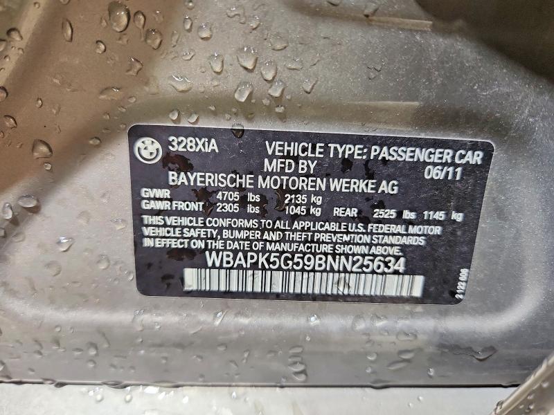Aukcja sprzedaży 2011 Bmw 328, vin: WBAPK5G59BNN25634, numer aukcji: 63206226