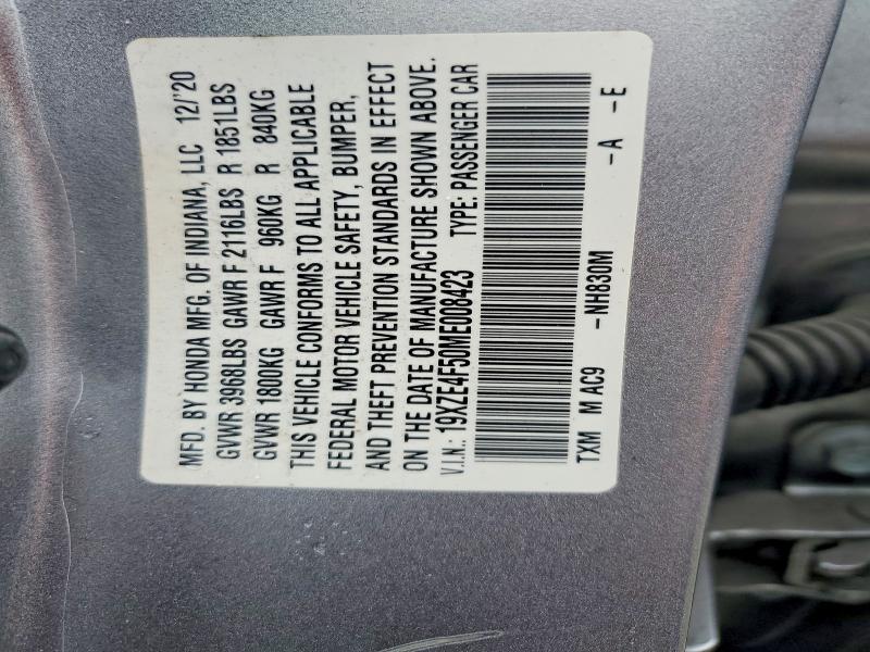 Aukcja sprzedaży 2021 Honda Insight, vin: 19XZE4F50ME008423, numer aukcji: 63942546