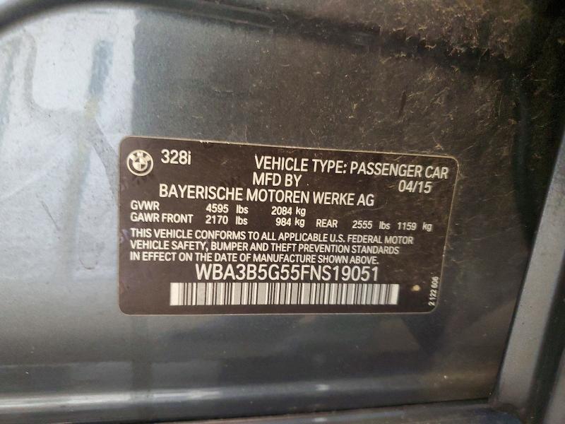 Aukcja sprzedaży 2015 Bmw 328, vin: WBA3B5G55FNS19051, numer aukcji: 63543616