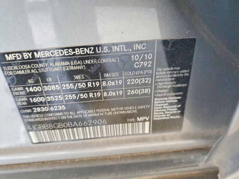 Продажа на аукционе авто 2011 Mercedes-benz Ml, vin: 4JGBB8GB0BA662906, номер лота: 66743346