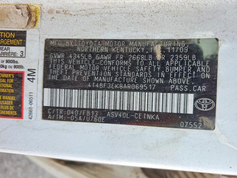 Продажа на аукционе авто 2010 Toyota Camry, vin: 4T4BF3EK8AR069517, номер лота: 64069246