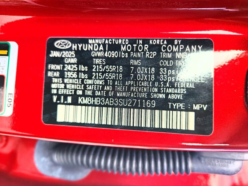 63216726 :رقم المزاد ، KM8HB3AB3SU271169 vin ، 2025 Hyundai Kona مزاد بيع