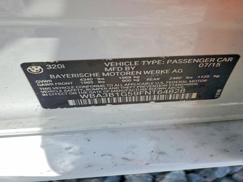 Продаж на аукціоні авто 2015 Bmw 320, vin: WBA3B1G59FNT64828, номер лоту: 64450996