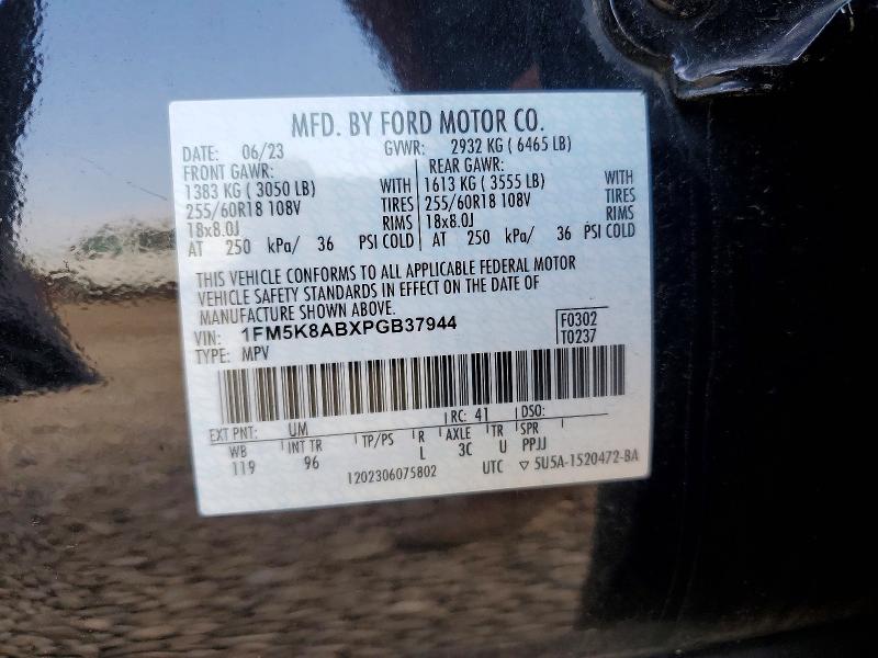 Aukcja sprzedaży 2023 Ford Explorer, vin: 1FM5K8ABXPGB37944, numer aukcji: 66039566