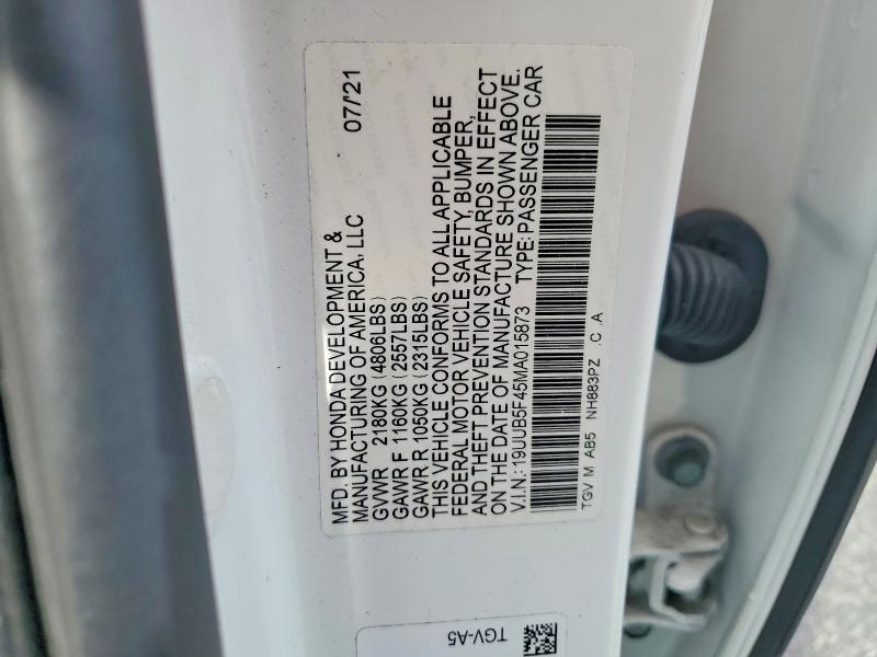 Aukcja sprzedaży 2021 Acura Tlx, vin: 19UUB5F45MA015873, numer aukcji: 61226906