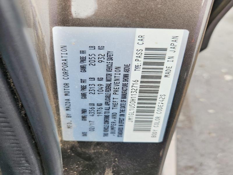 66413116 :رقم المزاد ، JM1GL1U50H1132716 vin ، 2017 Mazda 6 مزاد بيع