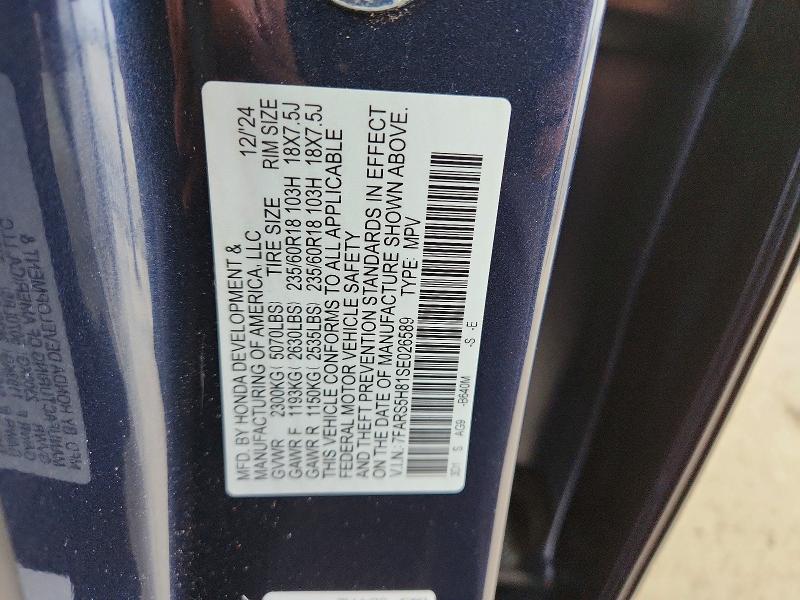 65542706 :رقم المزاد ، 7FARS5H81SE026589 vin ، 2025 Honda Cr-v مزاد بيع