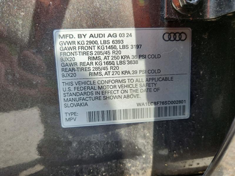Aukcja sprzedaży 2025 Audi Q7, vin: WA1LCBF76SD002801, numer aukcji: 64095636