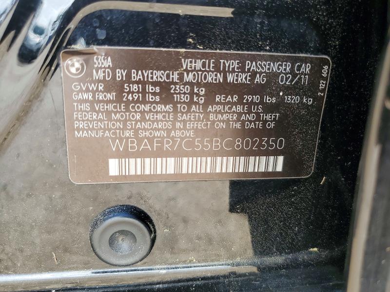 Aukcja sprzedaży 2011 Bmw 535, vin: WBAFR7C55BC802350, numer aukcji: 66045796