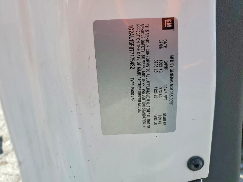 62930126 :رقم المزاد ، 1G2AL15F077175482 vin ، 2007 Pontiac G5 مزاد بيع