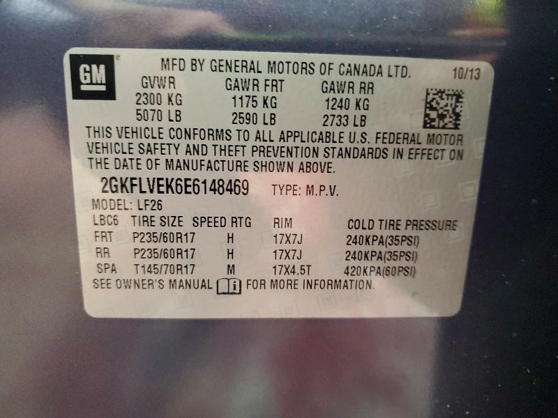 2014 Gmc Terrain მანქანა იყიდება აუქციონზე, vin: 2GKFLVEK6E6148469, აუქციონის ნომერი: 63928936
