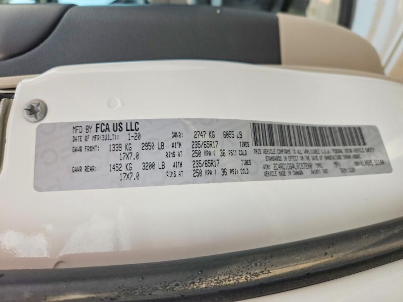 Auction sale of the 2020 Chrysler Voyager, vin: 2C4RC1DG4LR157200, lot number: 64591786