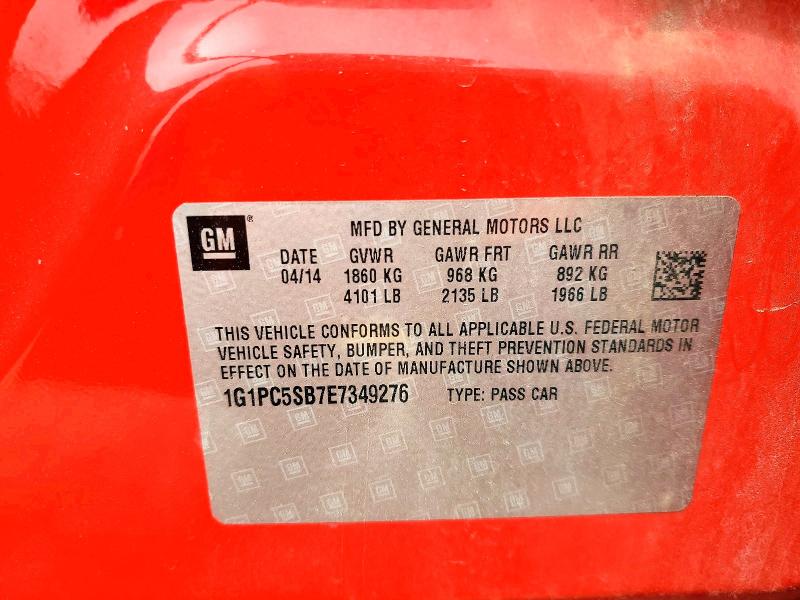Продажа на аукционе авто 2014 Chevrolet Cruze, vin: 1G1PC5SB7E7349276, номер лота: 65277756