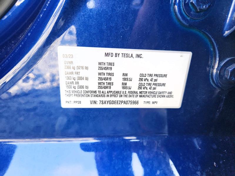 Продажа на аукционе авто 2023 Tesla Model Y, vin: 7SAYGDEE2PA075966, номер лота: 64321606