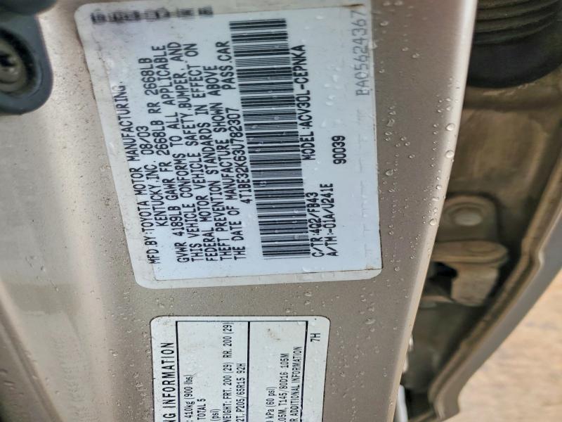 Aukcja sprzedaży 2003 Toyota Camry, vin: 4T1BE32K63U782307, numer aukcji: 66433576