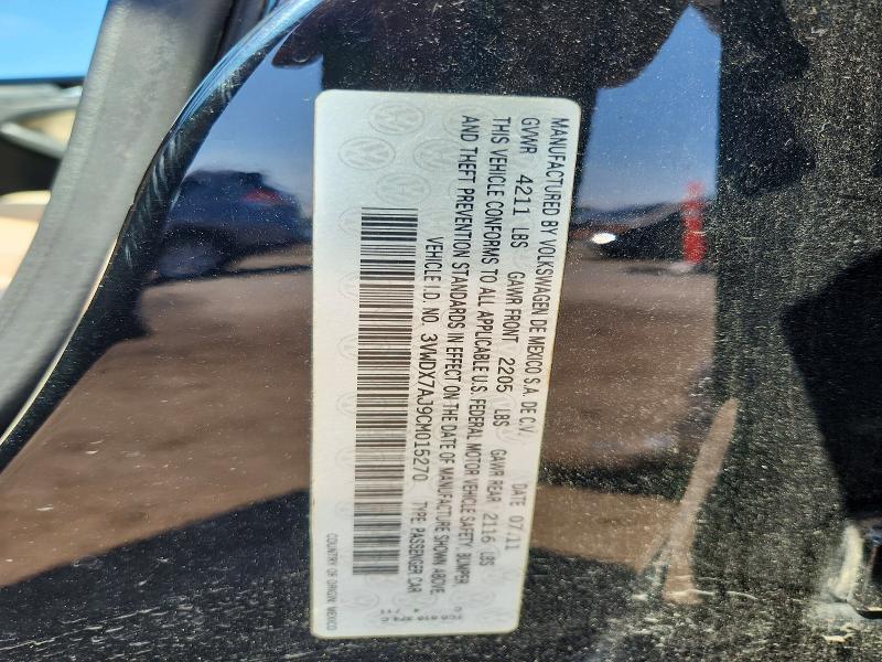 Продажа на аукционе авто 2012 Volkswagen Jetta, vin: 3VWDX7AJ9CM015270, номер лота: 64612286