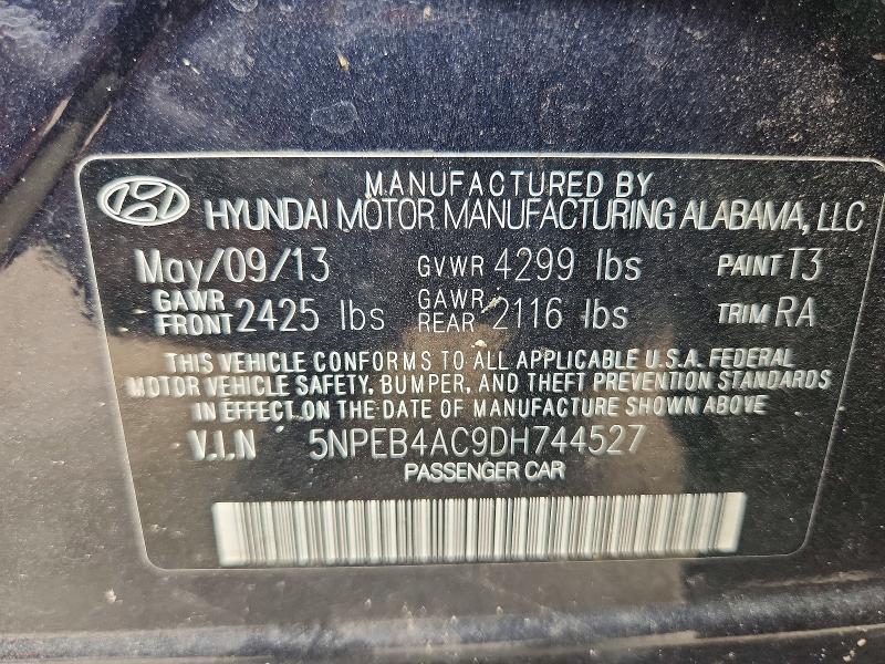 Продажа на аукционе авто 2013 Hyundai Sonata, vin: 5NPEB4AC9DH744527, номер лота: 66138666