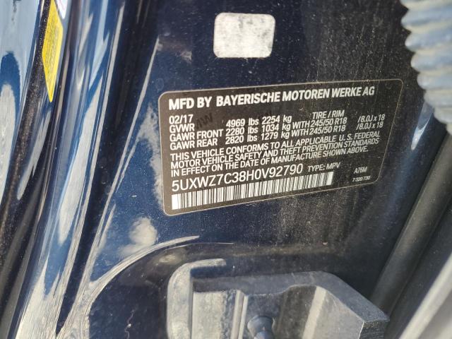 Aukcja sprzedaży 2017 Bmw X3, vin: 5UXWZ7C38H0V92790, numer aukcji: 64395486