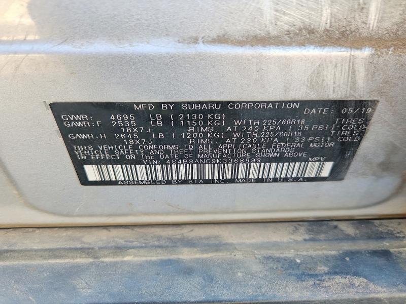 65557146 :رقم المزاد ، 4S4BSANC9K3368993 vin ، 2019 Subaru Outback مزاد بيع