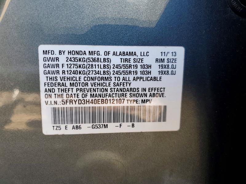 Aukcja sprzedaży 2014 Acura Mdx, vin: 5FRYD3H40EB012107, numer aukcji: 63526156