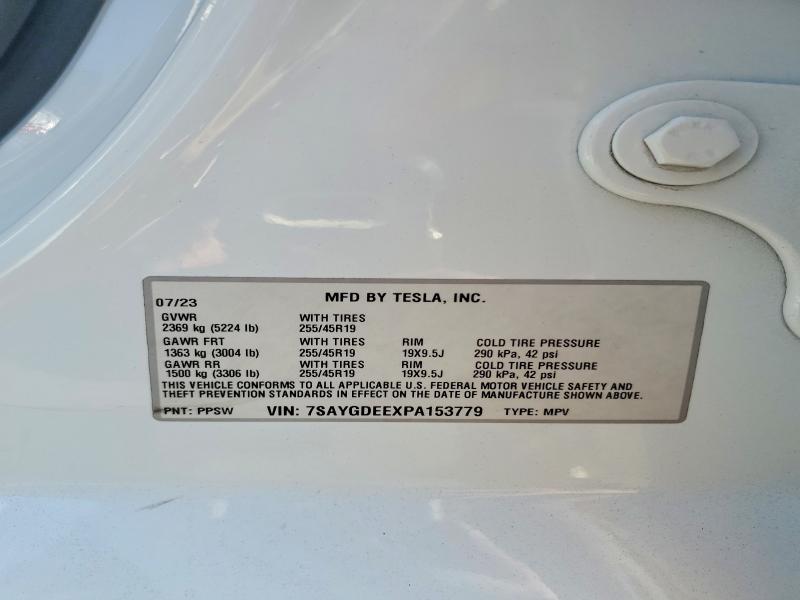 Продажа на аукционе авто 2023 Tesla Model Y, vin: 7SAYGDEEXPA153779, номер лота: 63338706
