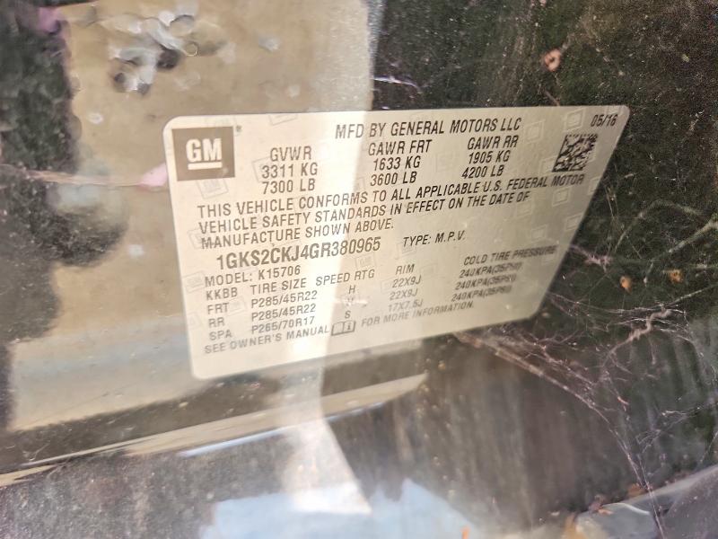 Aukcja sprzedaży 2016 Gmc Yukon, vin: 1GKS2CKJ4GR380965, numer aukcji: 68213006