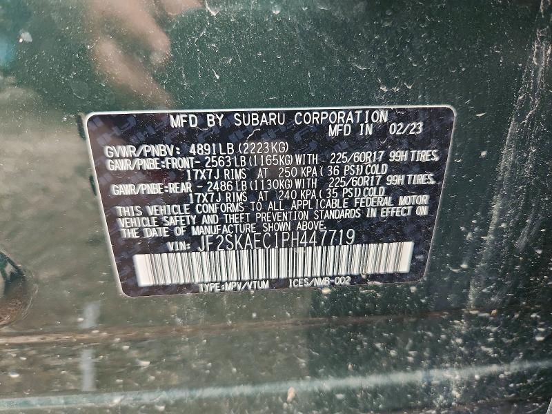 64374216 :رقم المزاد ، JF2SKAEC1PH447719 vin ، 2023 Subaru Forester مزاد بيع