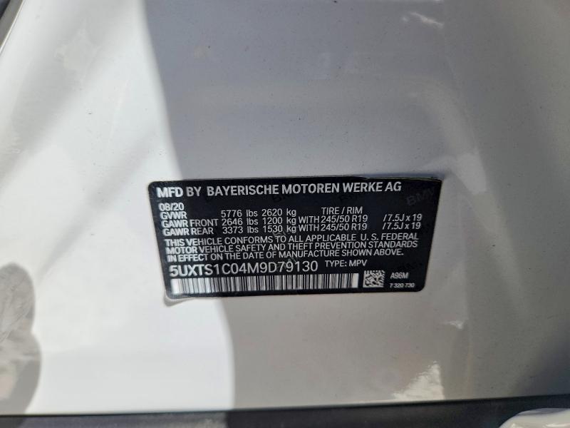 66001586 :رقم المزاد ، 5UXTS1C04M9D79130 vin ، 2021 Bmw X3 مزاد بيع
