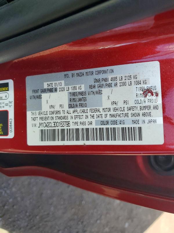 65135016 :رقم المزاد ، JM1CW2CL3D0153796 vin ، 2013 Mazda 5 مزاد بيع