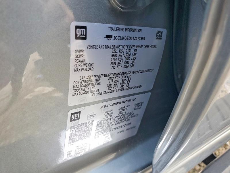 2026 Chevrolet Silverado მანქანა იყიდება აუქციონზე, vin: 1GCUKGED6TZ172369, აუქციონის ნომერი: 65350566