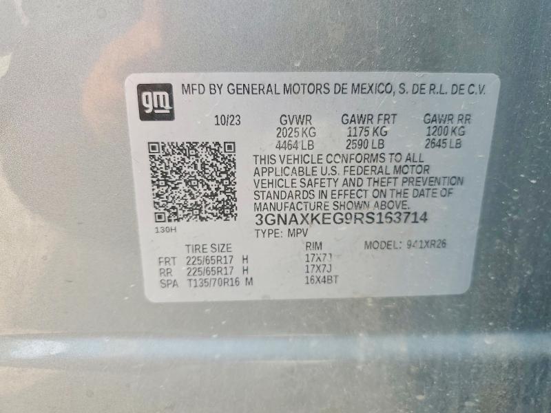 Aukcja sprzedaży 2024 Chevrolet Equinox, vin: 3GNAXKEG9RS163714, numer aukcji: 64079226