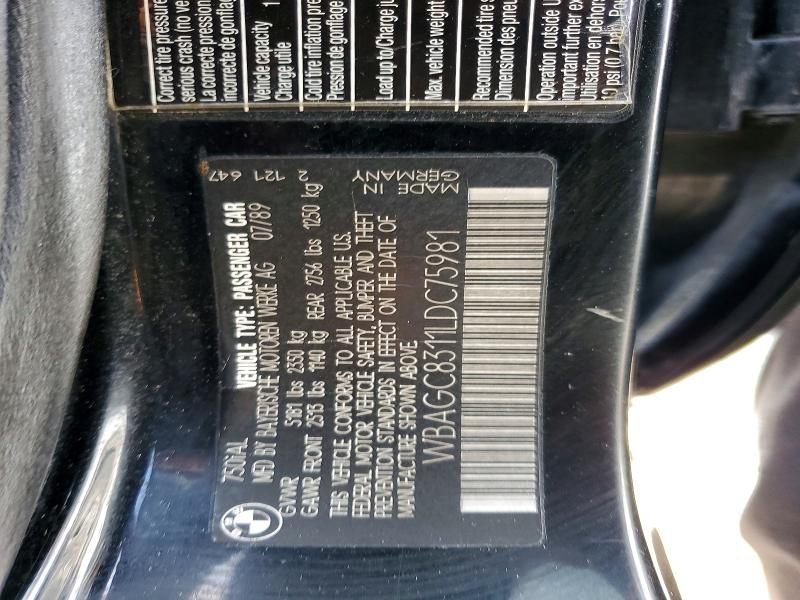 Продажа на аукционе авто 1990 Bmw 750, vin: WBAGC8311LDC75981, номер лота: 67028076
