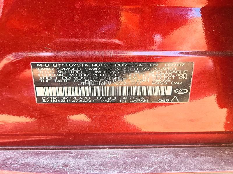Aukcja sprzedaży 2007 Lexus Ls, vin: JTHBL46F975031777, numer aukcji: 63239966