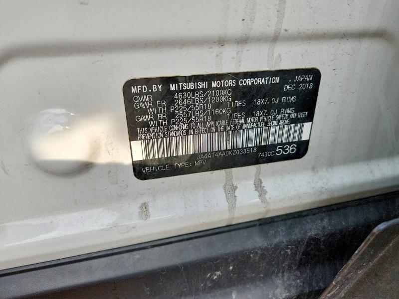 Aukcja sprzedaży 2019 Mitsubishi Eclipse Cross, vin: JA4AT4AA0KZ033518, numer aukcji: 64642986