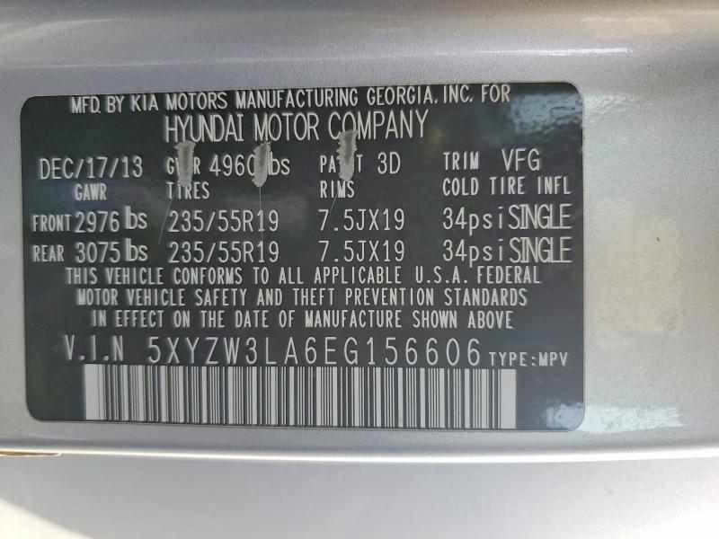 64798606 :رقم المزاد ، 5XYZW3LA6EG156606 vin ، 2014 Hyundai Santa Fe Sport مزاد بيع