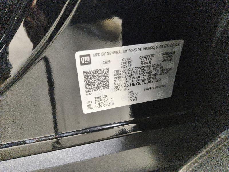 2026 Chevrolet Equinox მანქანა იყიდება აუქციონზე, vin: 3GNAXHEG0TL367189, აუქციონის ნომერი: 66300686