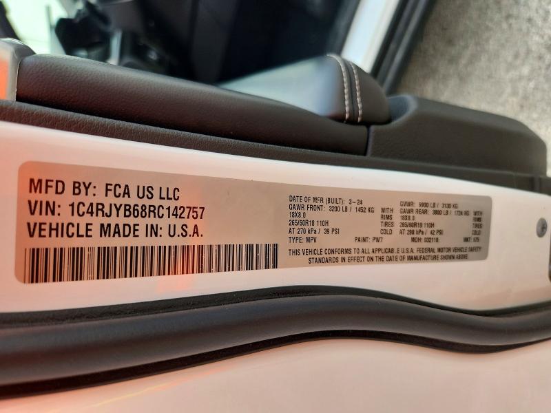 2024 Jeep Grand Cherokee მანქანა იყიდება აუქციონზე, vin: 1C4RJYB68RC142757, აუქციონის ნომერი: 64191926